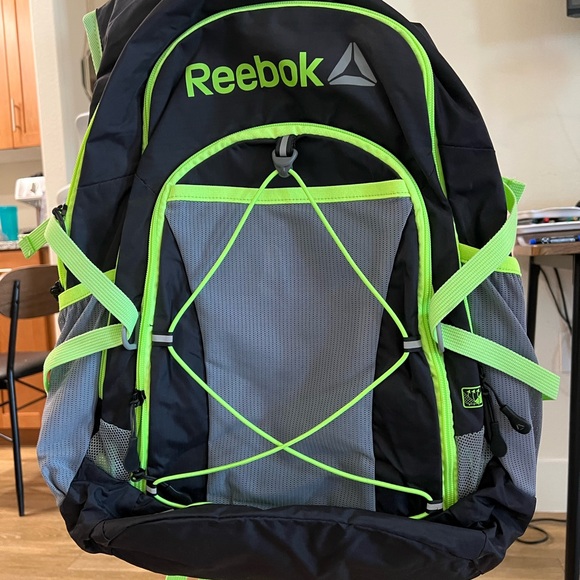 Reebok Black and Lime Backpack - Picture 1 of 4